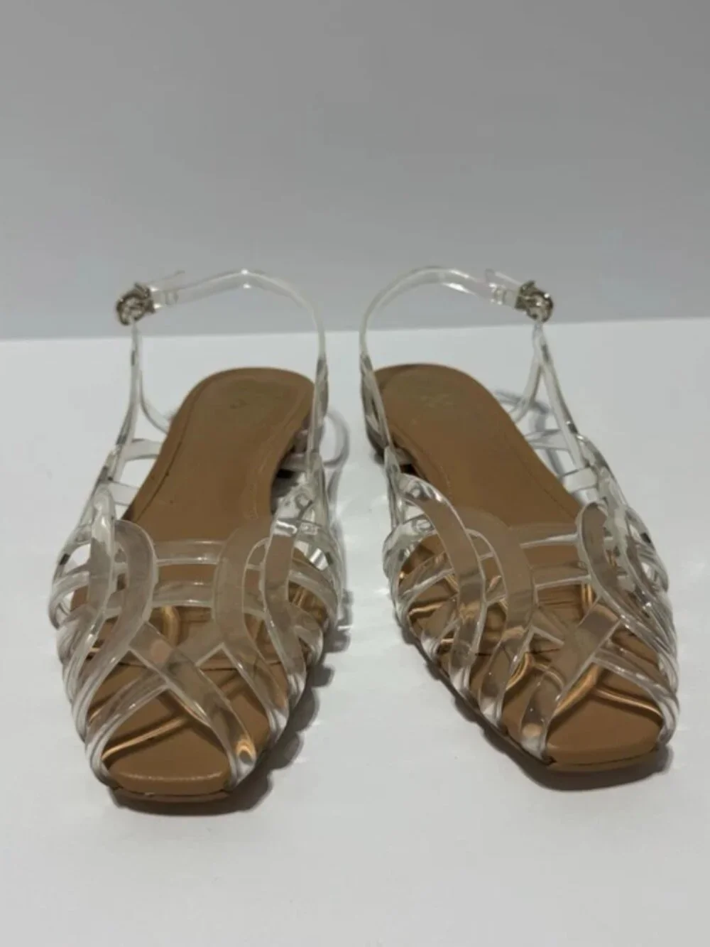 Vince Camuto Womens Stiorra Clear/Brown Sandals Size 8.5M